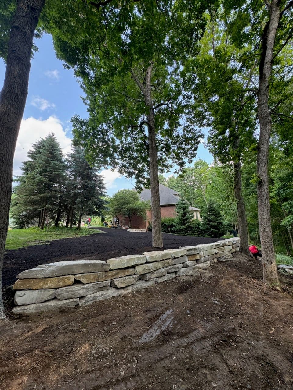 Natural Stone Retaining Wall for Future Sport Court image