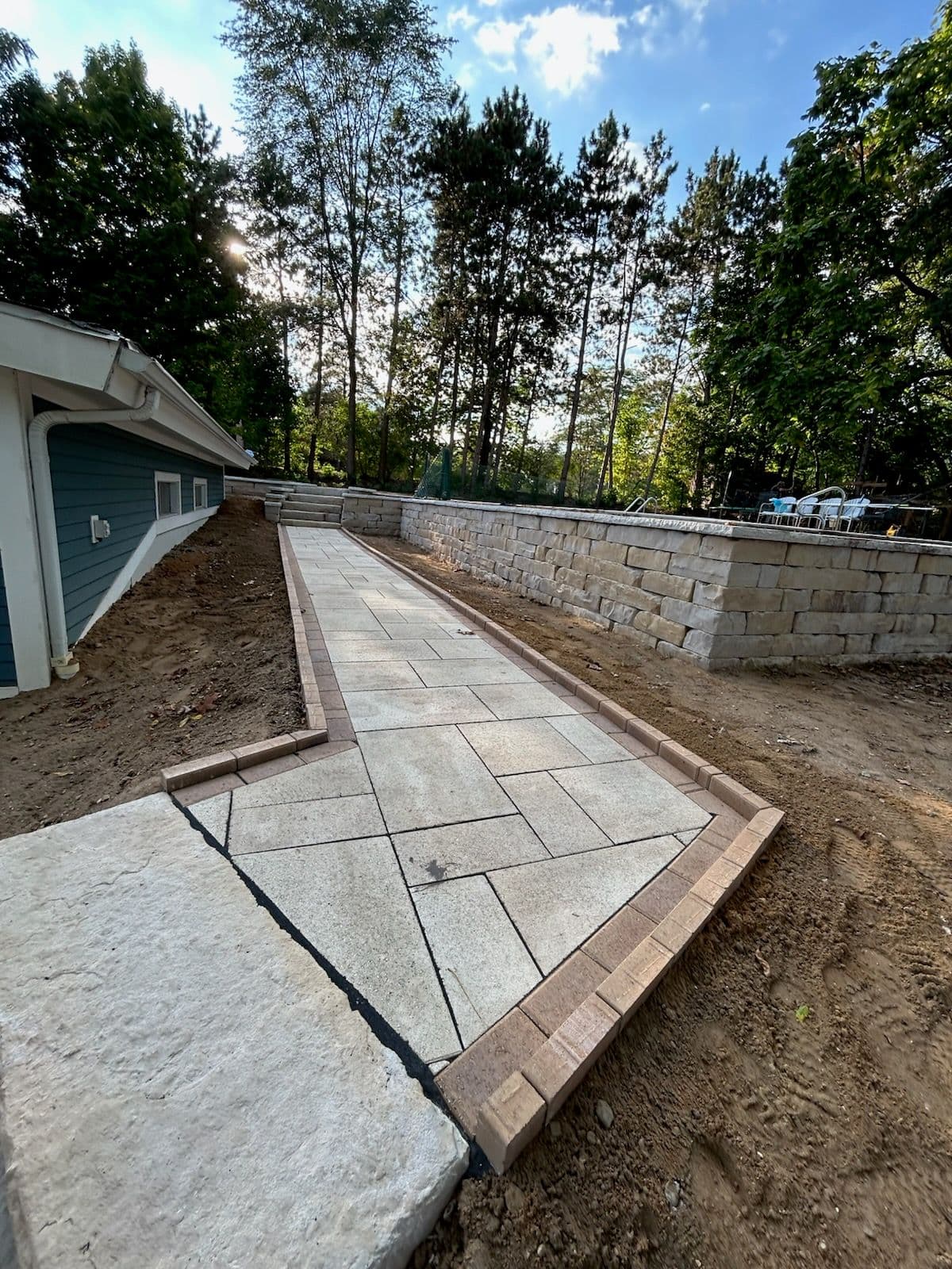 Beautiful Paver Walkway and Retaining Wall in Brighton image